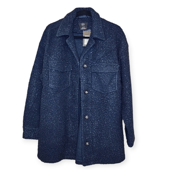 NWT City Chic CCX Teddy Shacket Steel Blue Size 14 - Picture 6 of 12